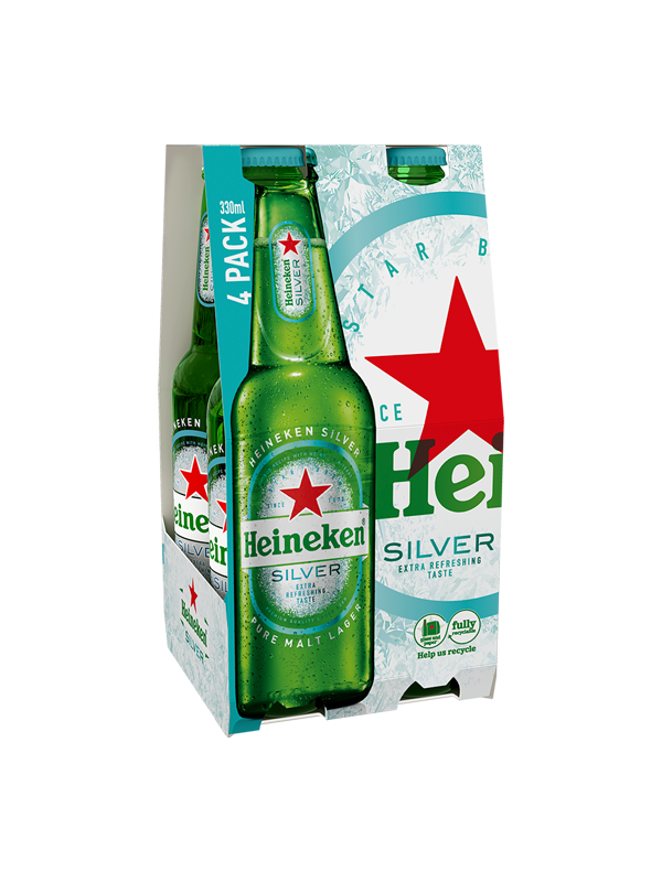 Heineken Silver 4 Pack Bottle 330Ml 800X600px
