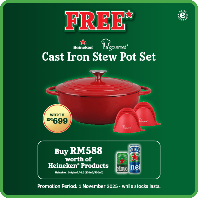 FREE Cast Iron Stew Pot Set with RM588 worth of Heineken Products